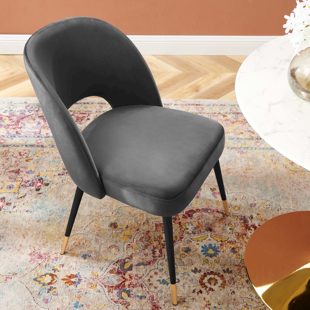 Rouse Performance Velvet Dining Side Chair. Picture 8