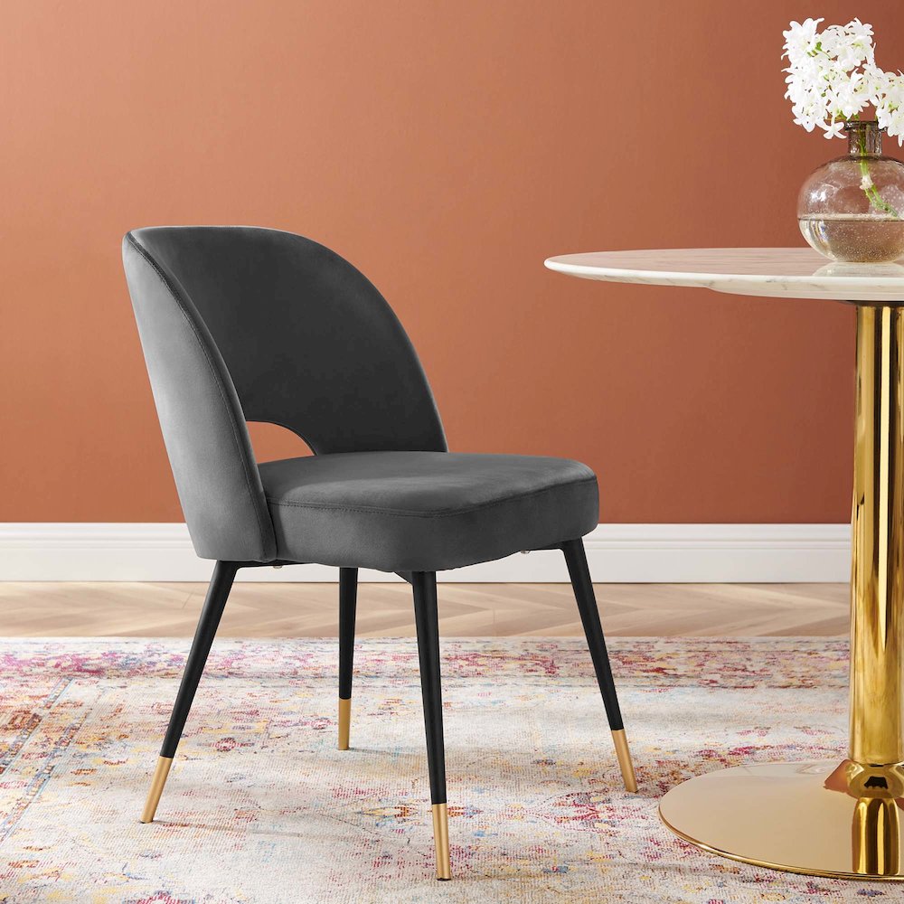 Rouse Performance Velvet Dining Side Chair. Picture 7
