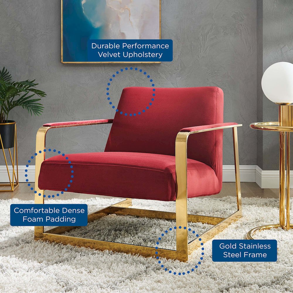 Seg Performance Velvet Accent Chair. Picture 7