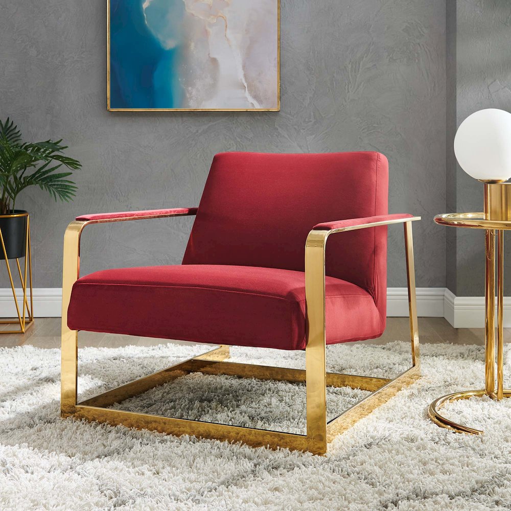 Seg Performance Velvet Accent Chair. Picture 6