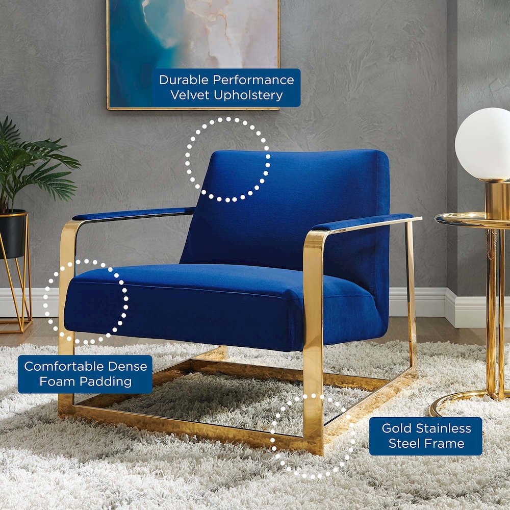 Seg Performance Velvet Accent Chair. Picture 7