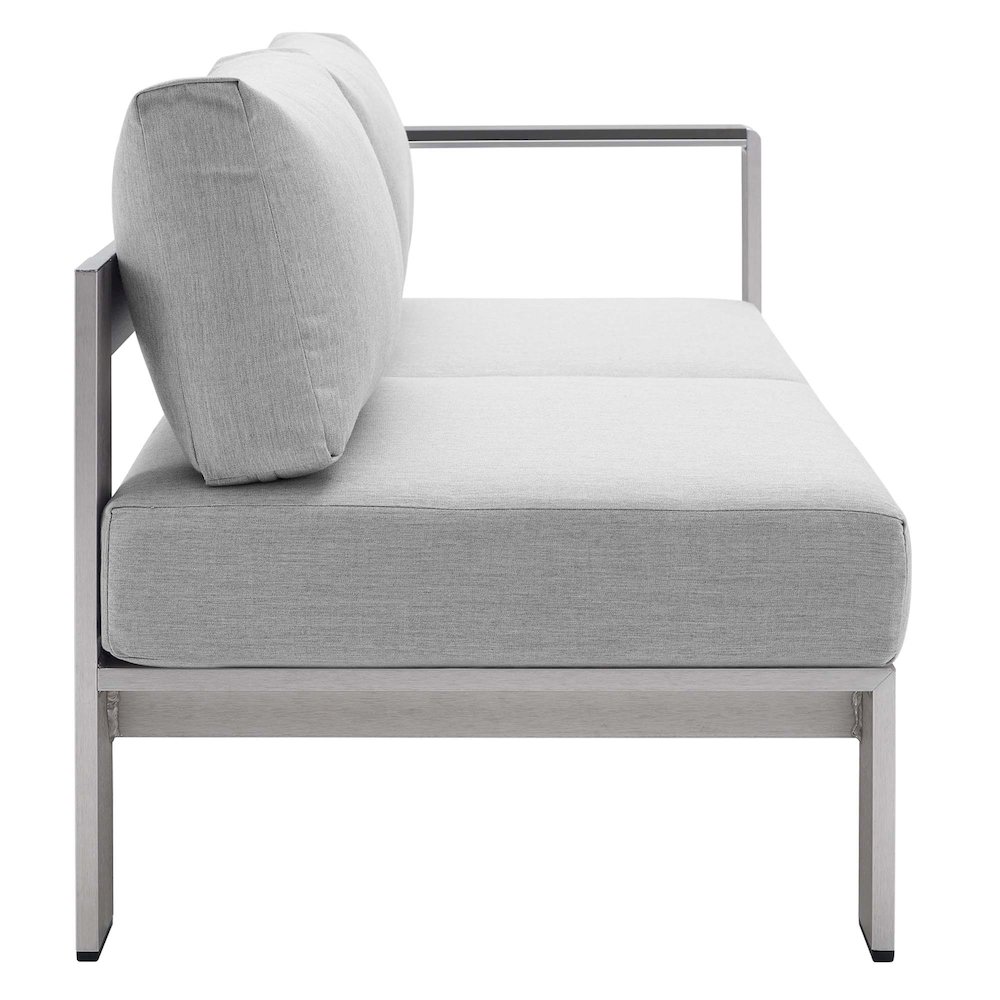 Shore Sunbrella Fabric Aluminum Outdoor Patio Right-Arm Loveseat. Picture 2