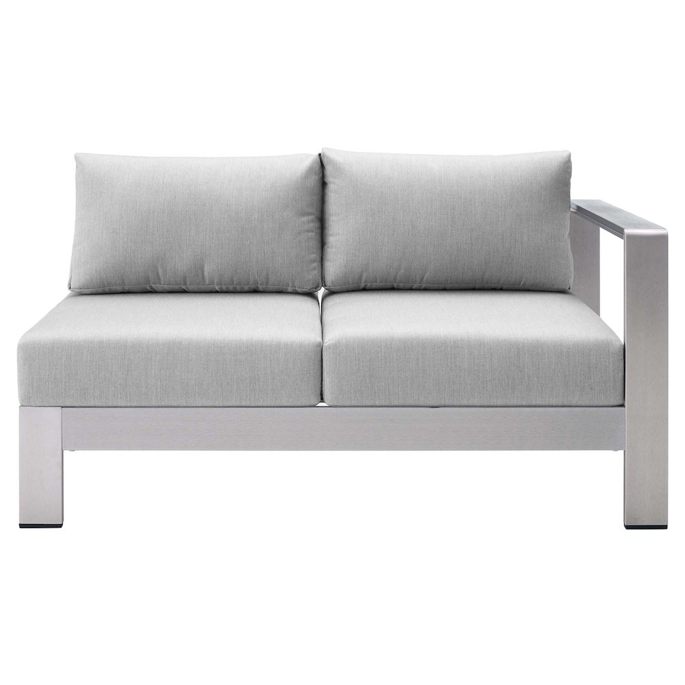 Shore Sunbrella Fabric Aluminum Outdoor Patio Right-Arm Loveseat. Picture 4