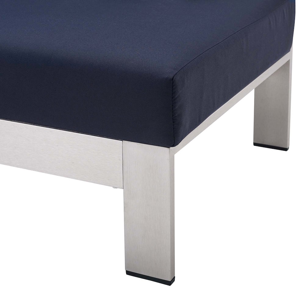 Shore Sunbrella Fabric Aluminum Outdoor Patio Right-Arm Loveseat. Picture 5