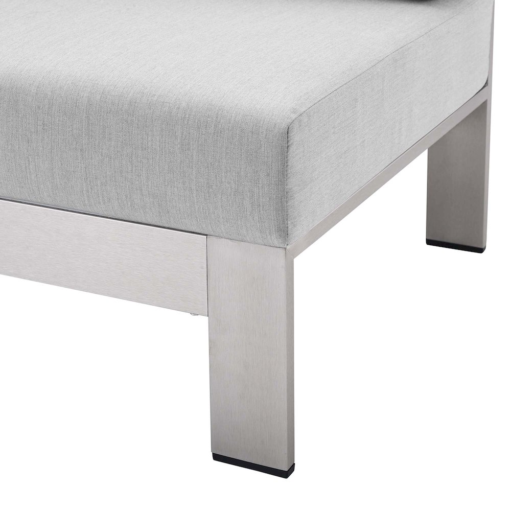 Shore Sunbrella Fabric Aluminum Outdoor Patio Left-Arm Loveseat. Picture 5
