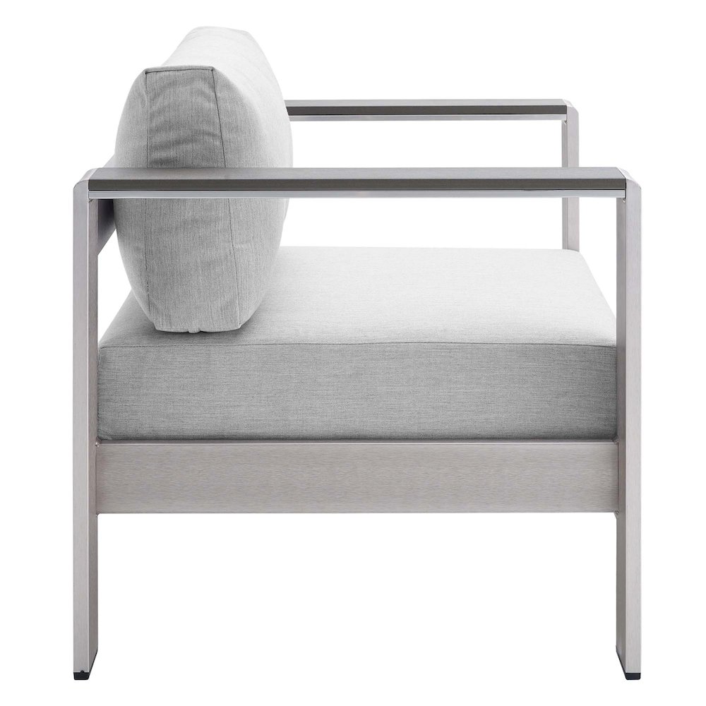 Shore Sunbrella Fabric Aluminum Outdoor Patio Armchair. Picture 3