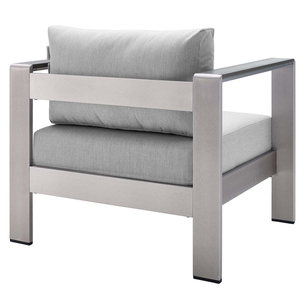 Shore Sunbrella Fabric Aluminum Outdoor Patio Armchair. Picture 4
