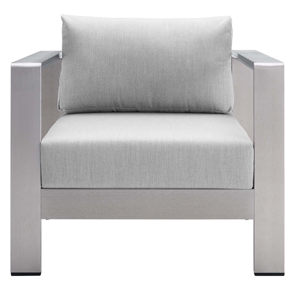 Shore Sunbrella Fabric Aluminum Outdoor Patio Armchair. Picture 6