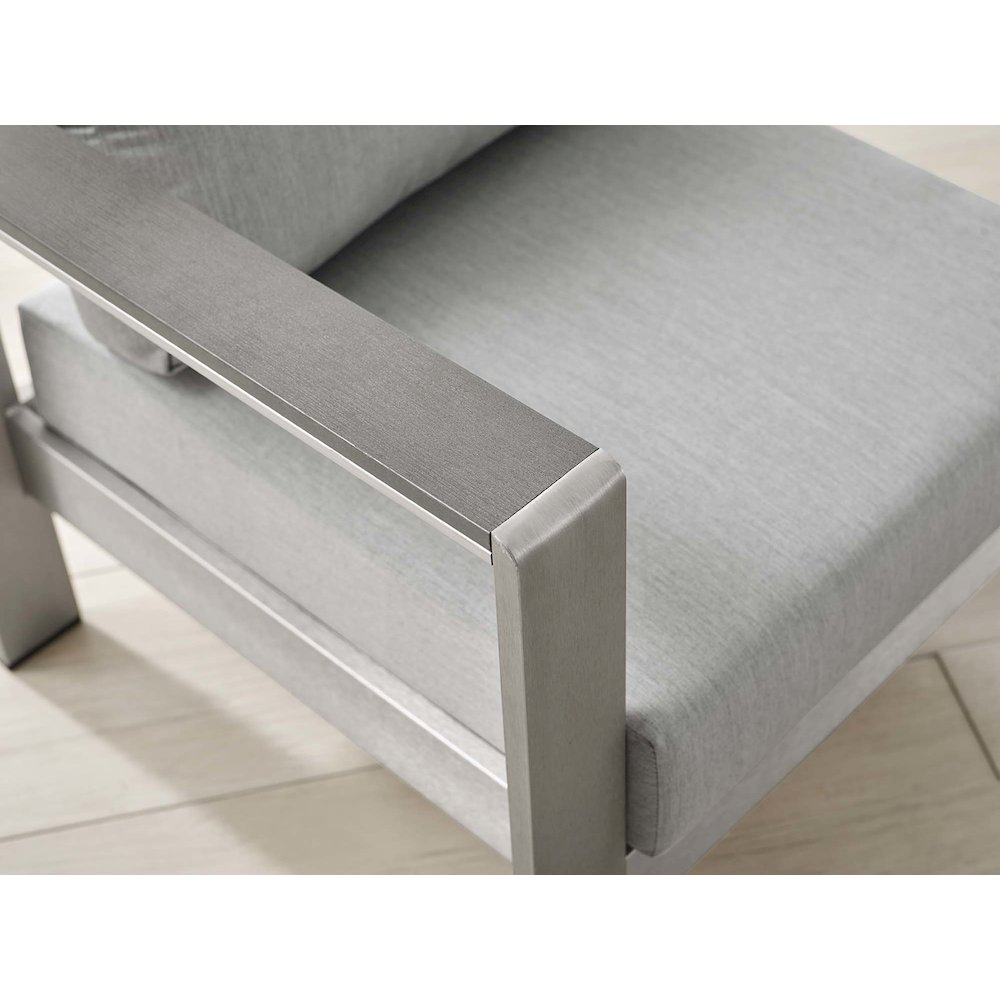 Shore Sunbrella Fabric Aluminum Outdoor Patio Armchair. Picture 8