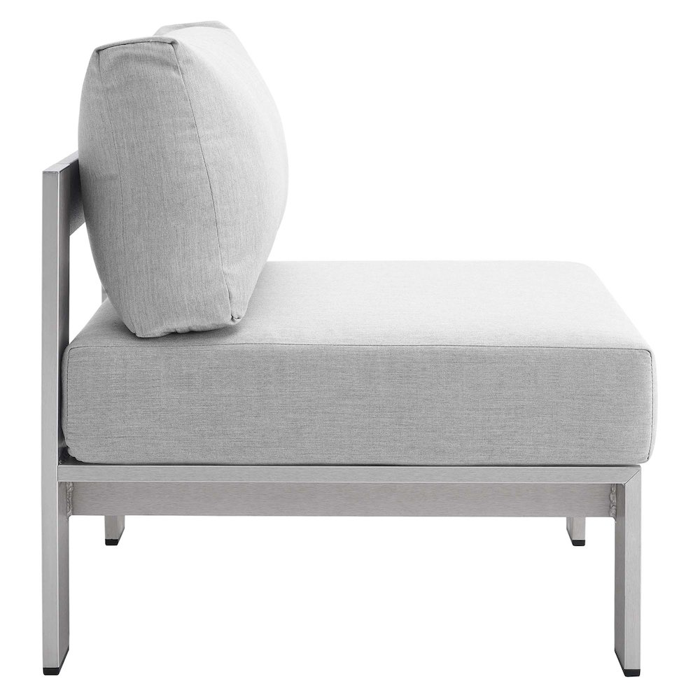 Shore Sunbrella Fabric Aluminum Outdoor Patio Armless Chair. Picture 3