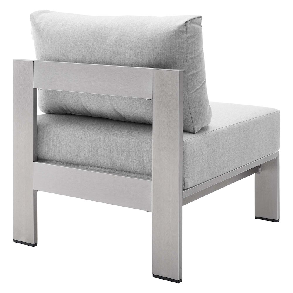 Shore Sunbrella Fabric Aluminum Outdoor Patio Armless Chair. Picture 4