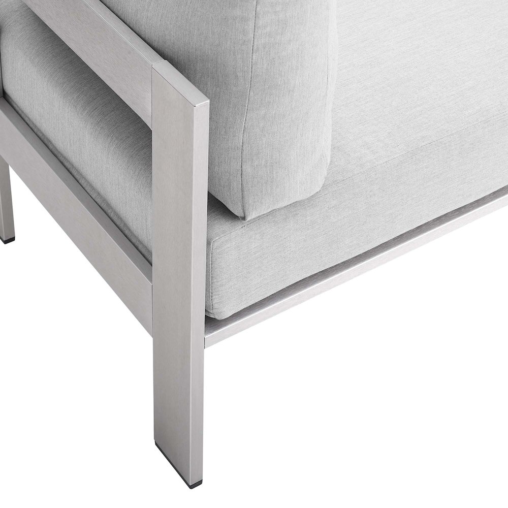 Shore Sunbrella Fabric Aluminum Outdoor Patio Armless Chair. Picture 5