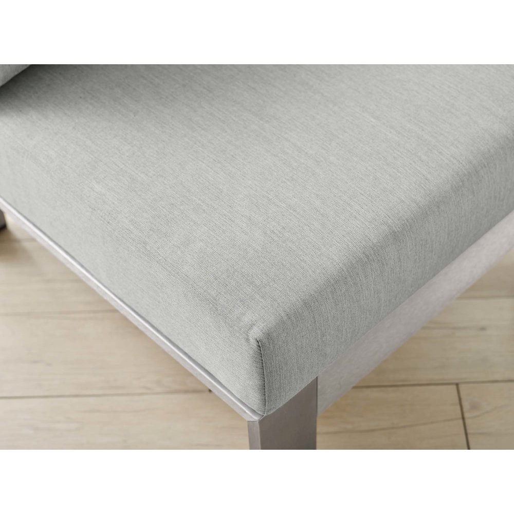 Shore Sunbrella Fabric Aluminum Outdoor Patio Armless Chair. Picture 8