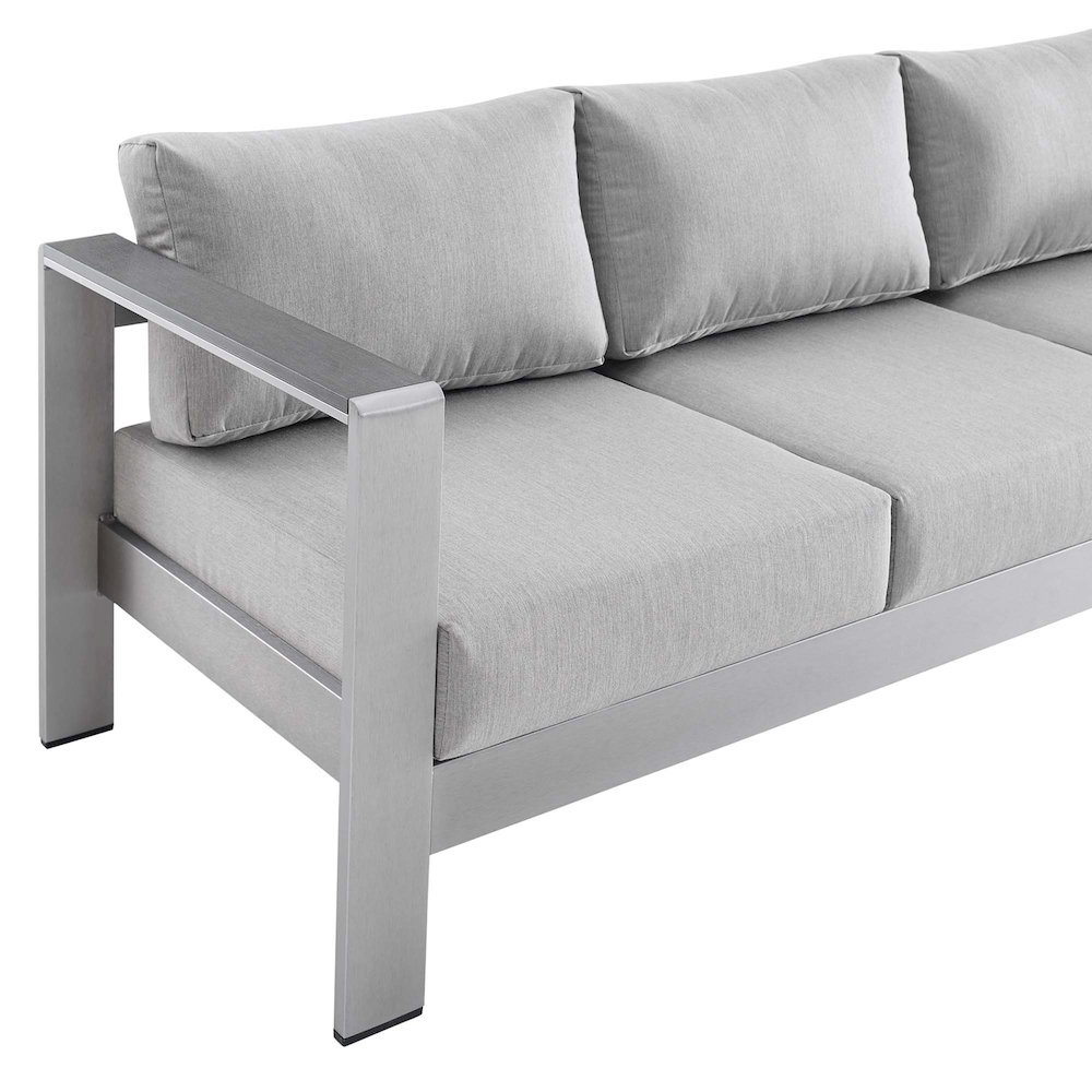 Shore Sunbrella Fabric Aluminum Outdoor Patio Sofa. Picture 6