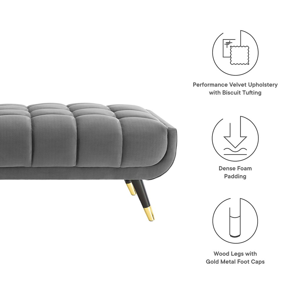 Adept 60" Performance Velvet Bench. Picture 2