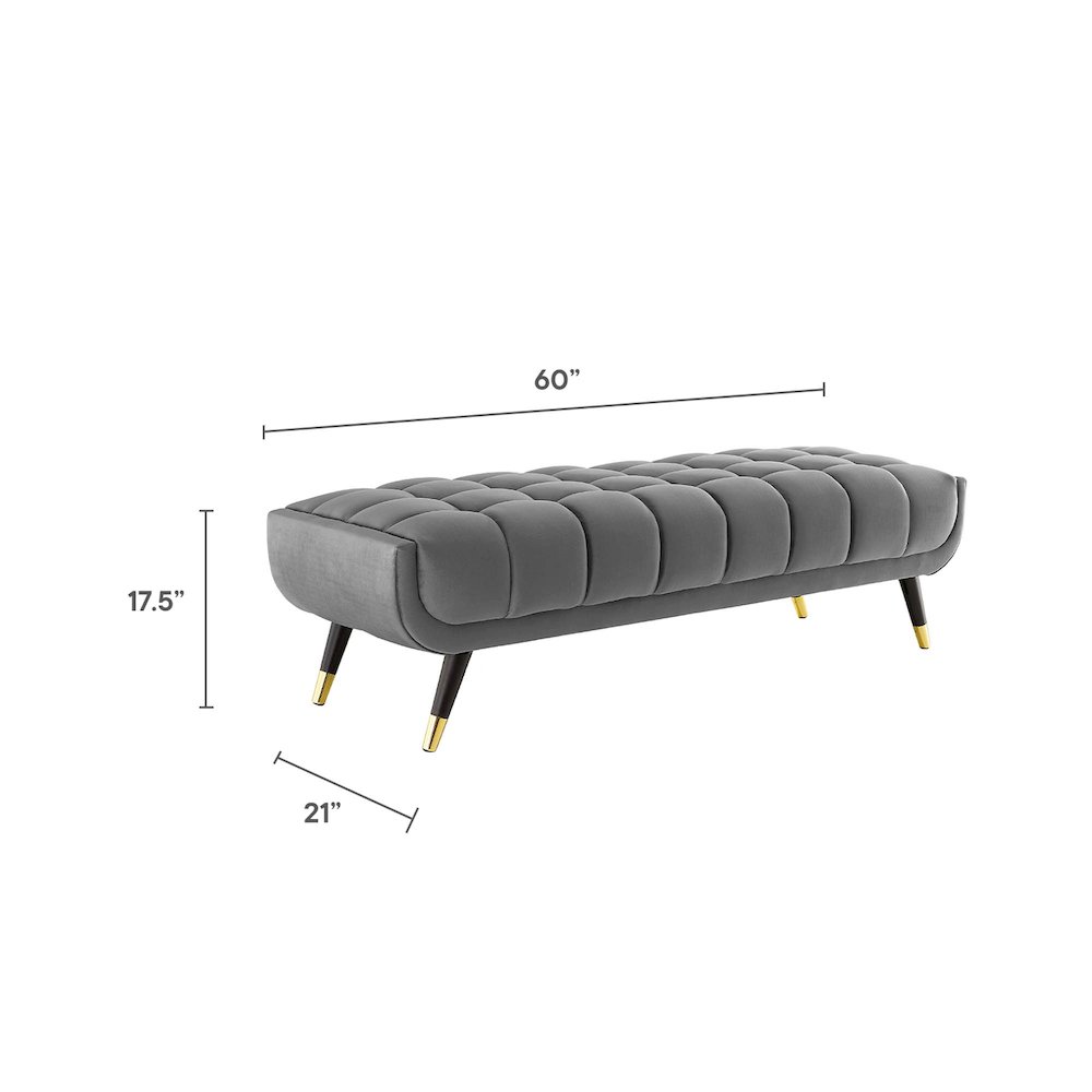 Adept 60" Performance Velvet Bench. Picture 3