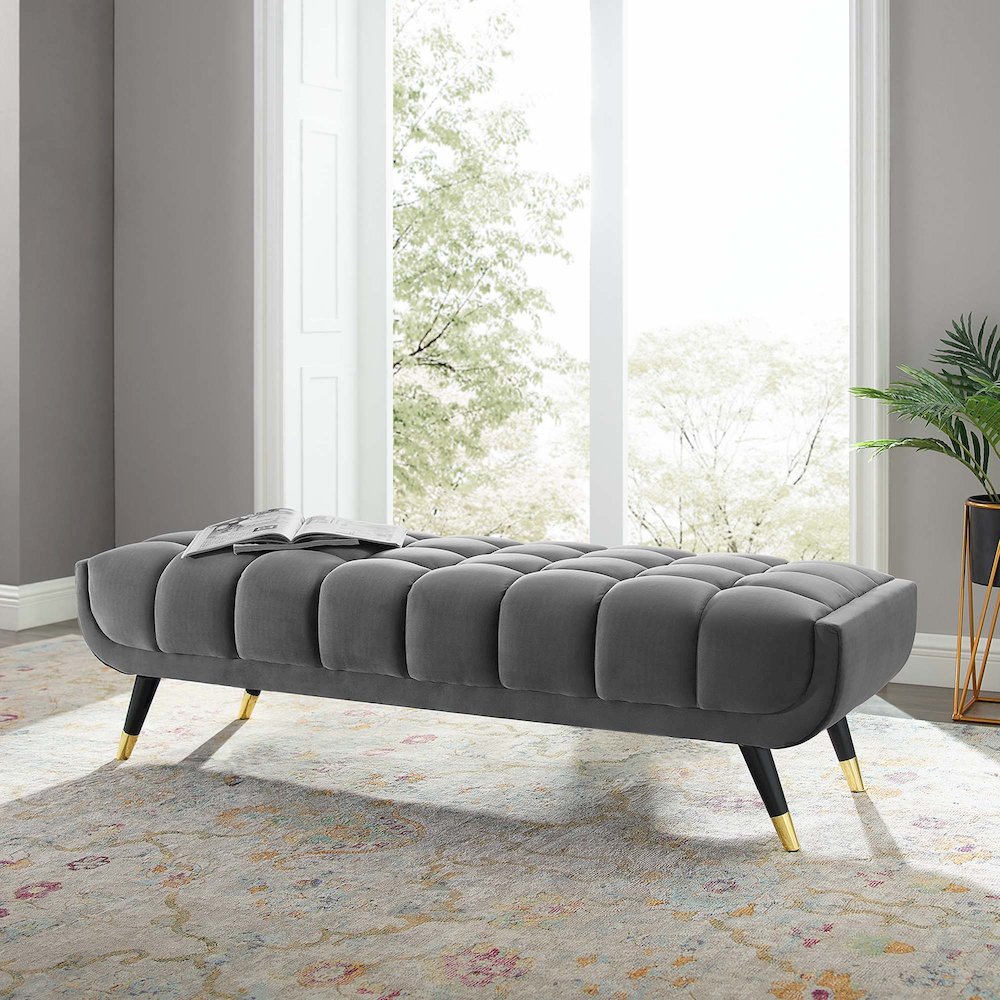 Adept 60" Performance Velvet Bench. Picture 7