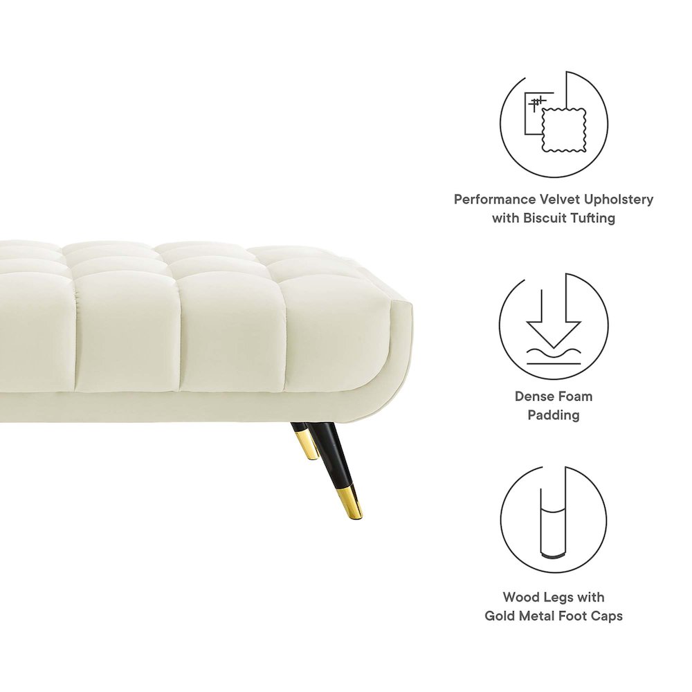 Adept 60" Performance Velvet Bench. Picture 2