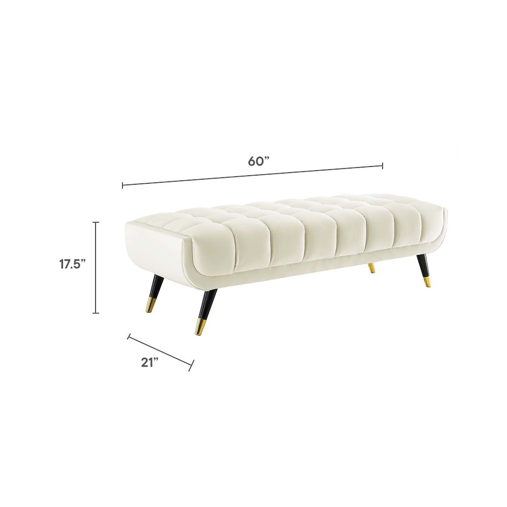 Adept 60" Performance Velvet Bench. Picture 3