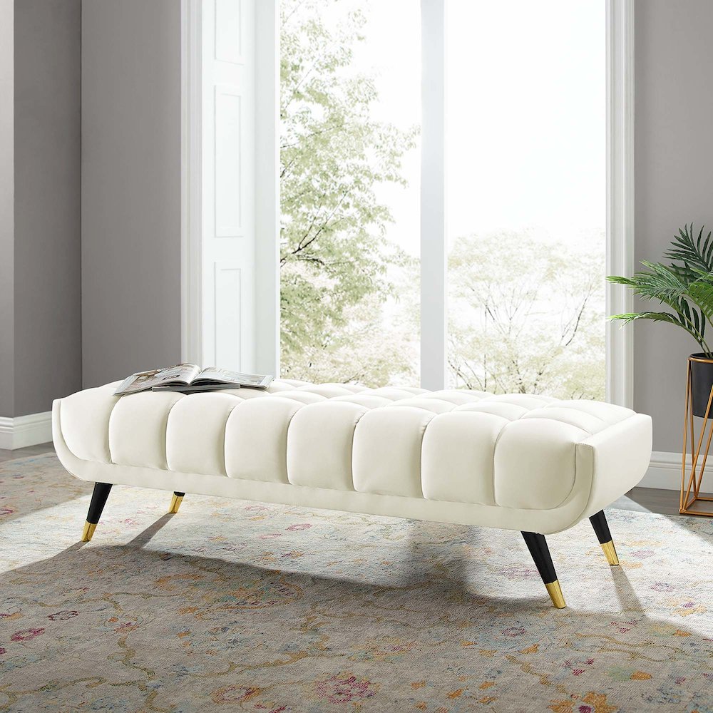 Adept 60" Performance Velvet Bench. Picture 7
