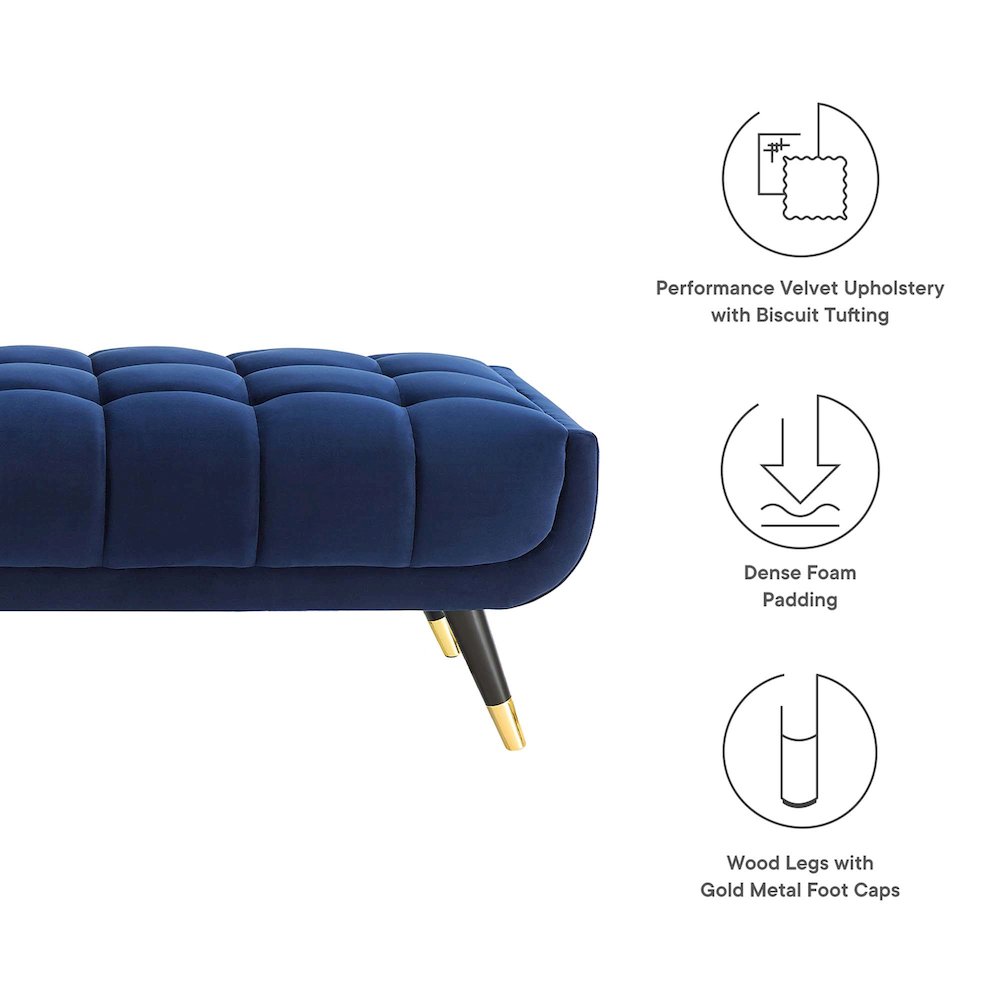 Adept 60" Performance Velvet Bench. Picture 2