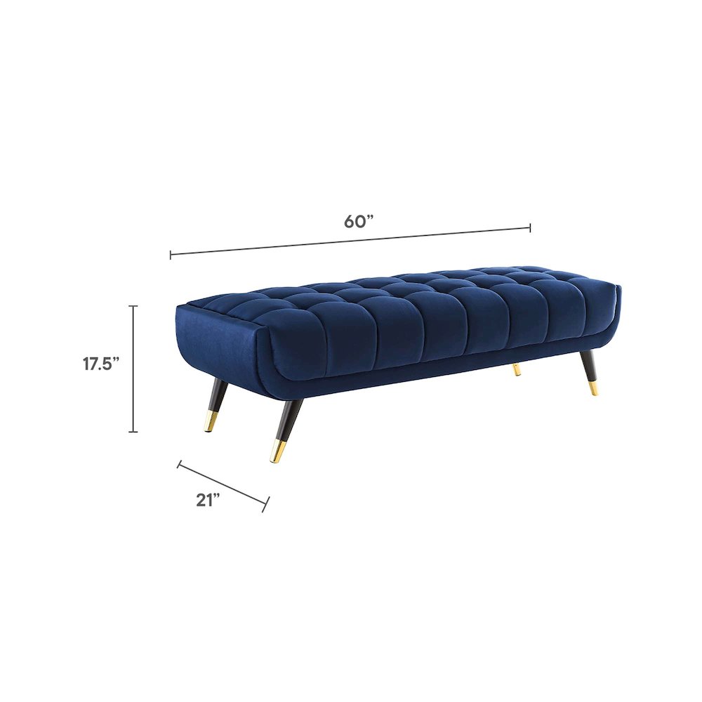 Adept 60" Performance Velvet Bench. Picture 3