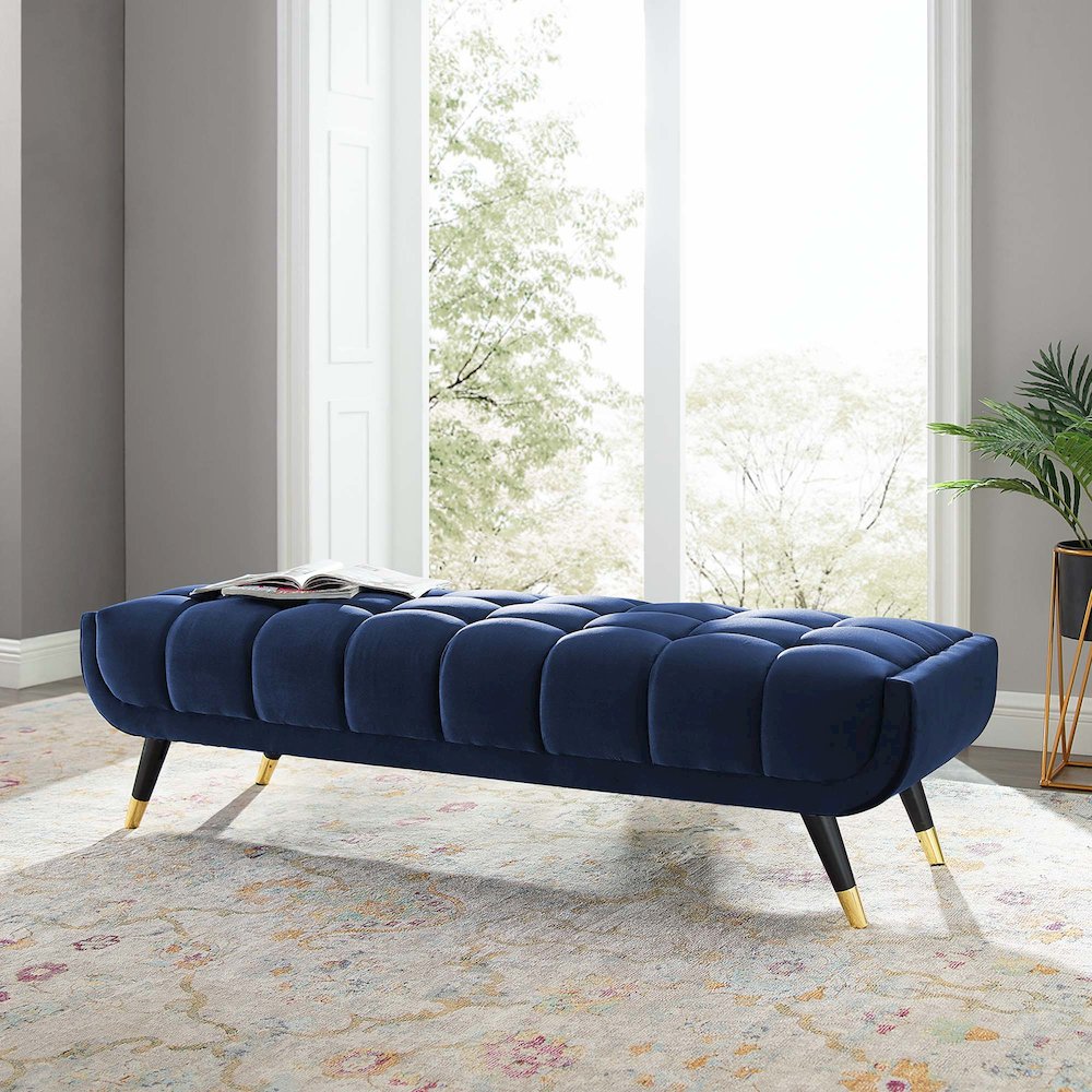 Adept 60" Performance Velvet Bench. Picture 7