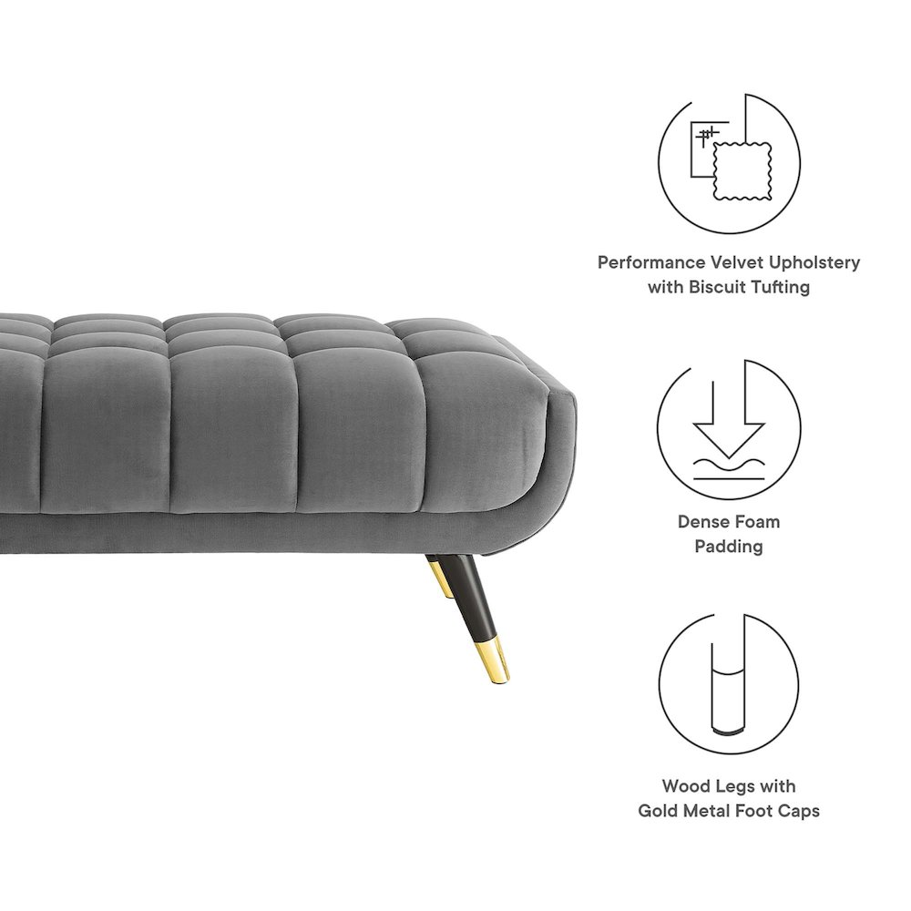 Adept 47.5" Performance Velvet Bench. Picture 3