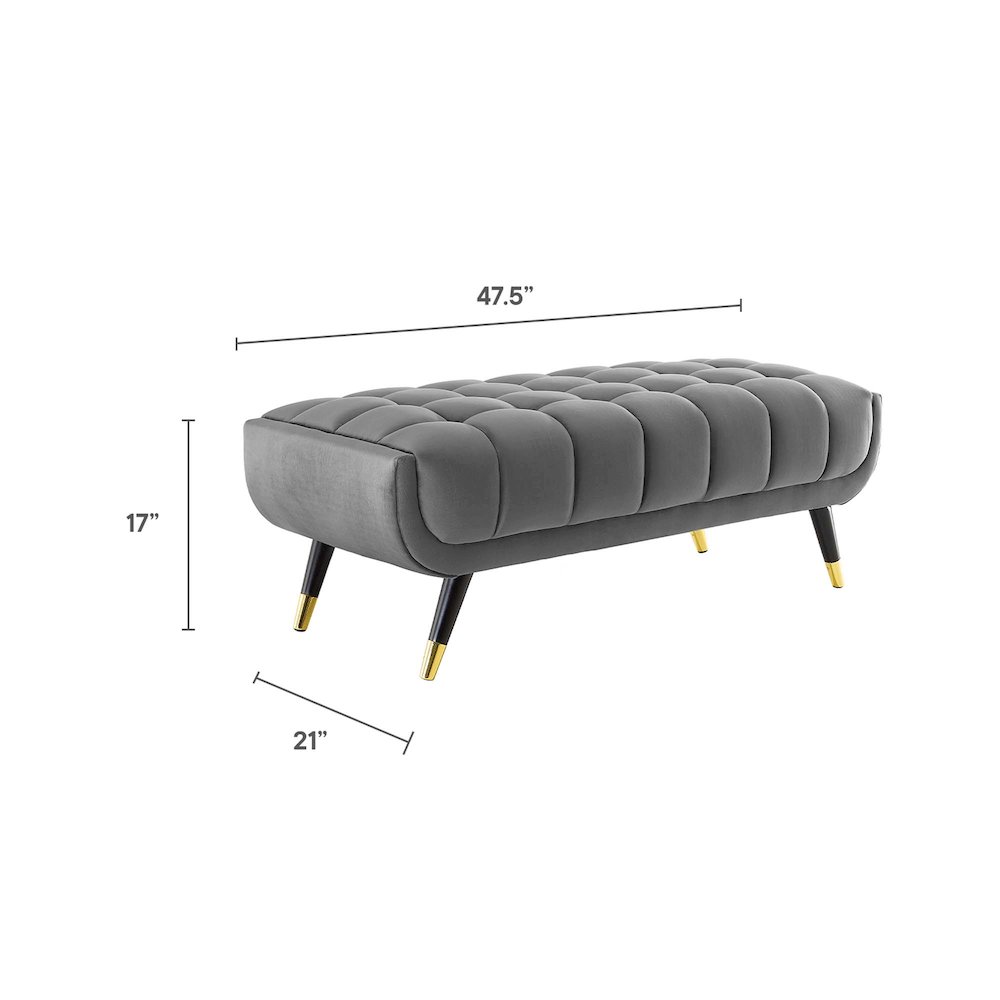 Adept 47.5" Performance Velvet Bench. Picture 2