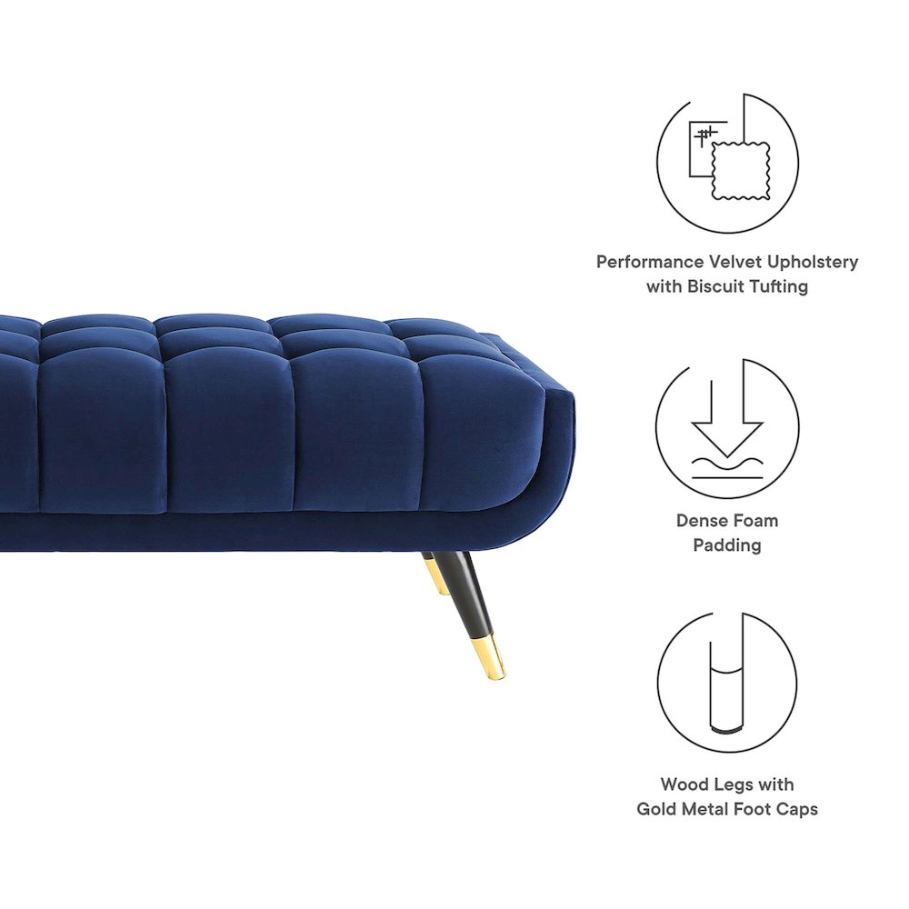 Adept 47.5" Performance Velvet Bench. Picture 3