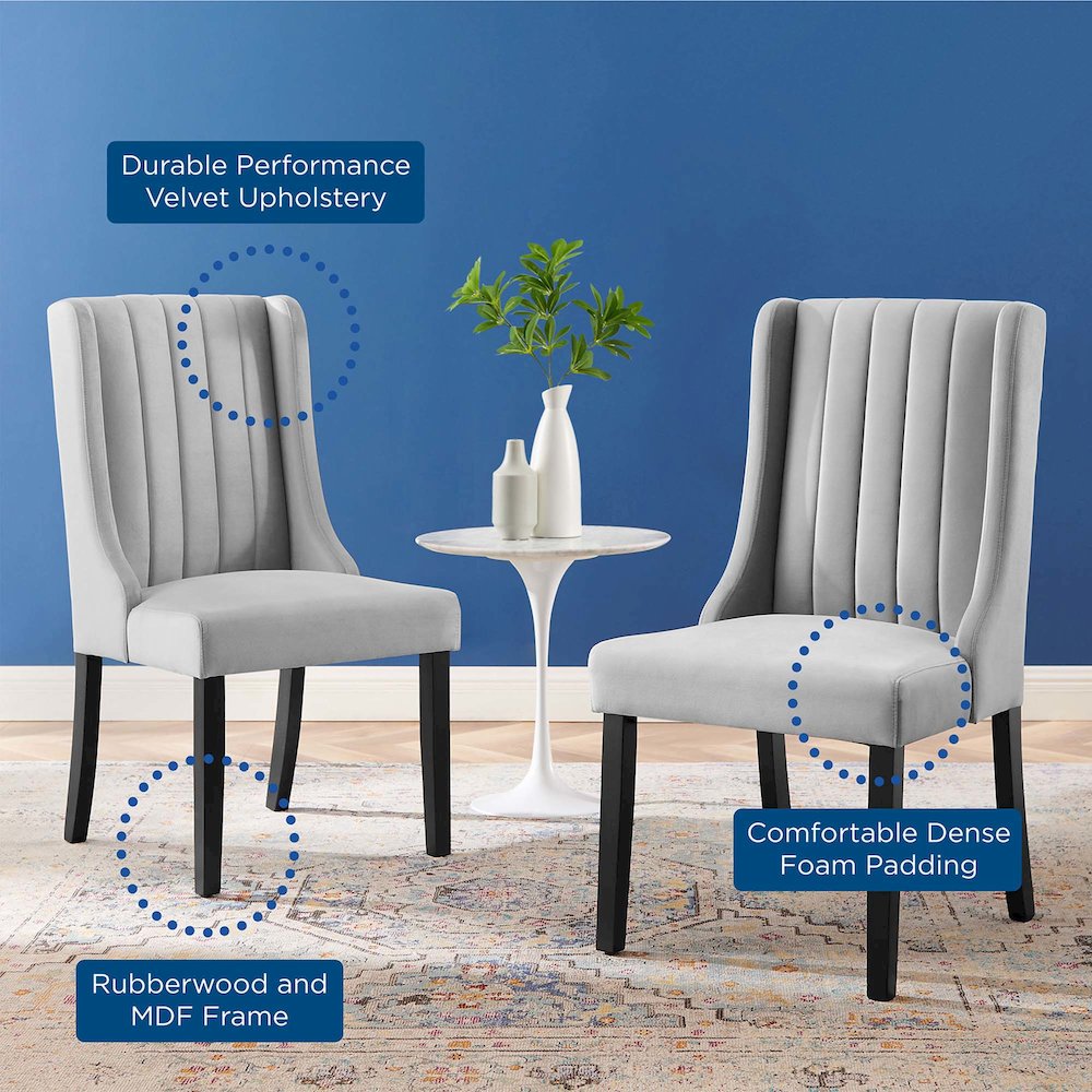 Renew Parsons Performance Velvet Dining Side Chairs Set of 2. Picture 9