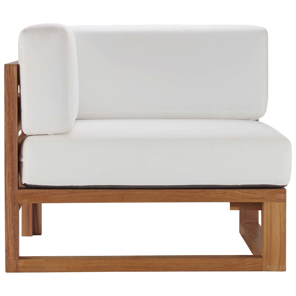 Upland 4-Piece Outdoor Patio Teak Wood Sectional Sofa Set. Picture 11