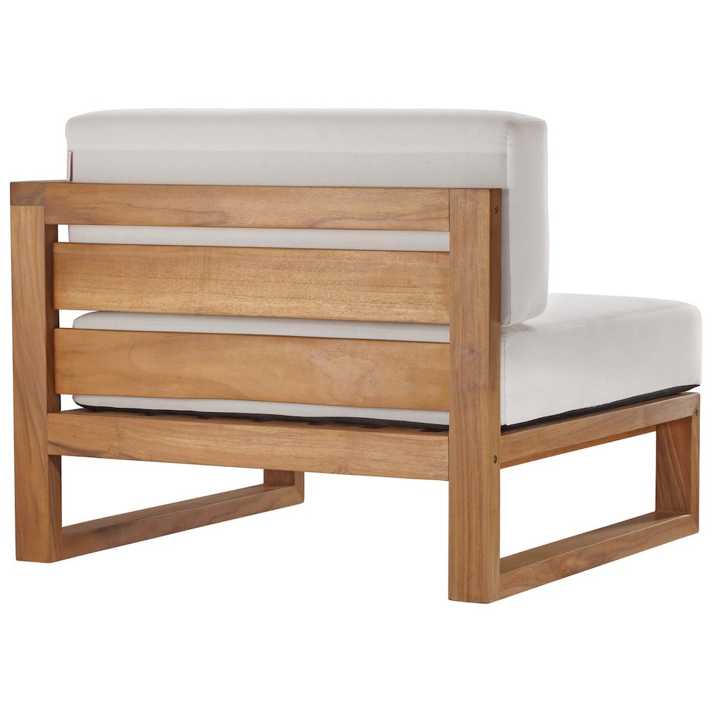 Upland 4-Piece Outdoor Patio Teak Wood Sectional Sofa Set. Picture 4