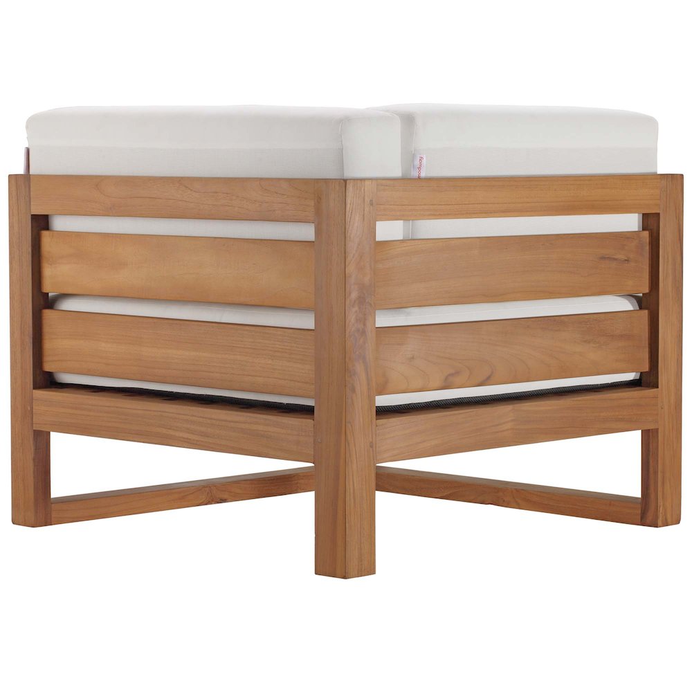 Upland 3-Piece Outdoor Patio Teak Wood Sectional Sofa Set. Picture 11