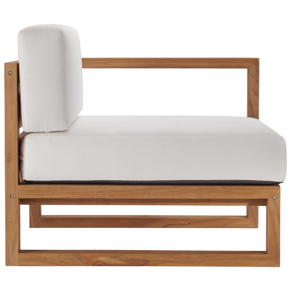 Upland 2-Piece Outdoor Patio Teak Wood Sectional Sofa Loveseat. Picture 4
