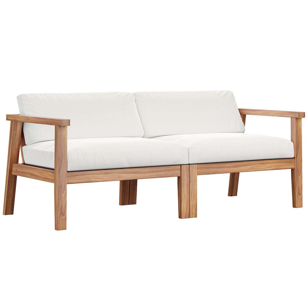 Bayport Outdoor Patio Teak Wood 2-Seater Loveseat. Picture 1