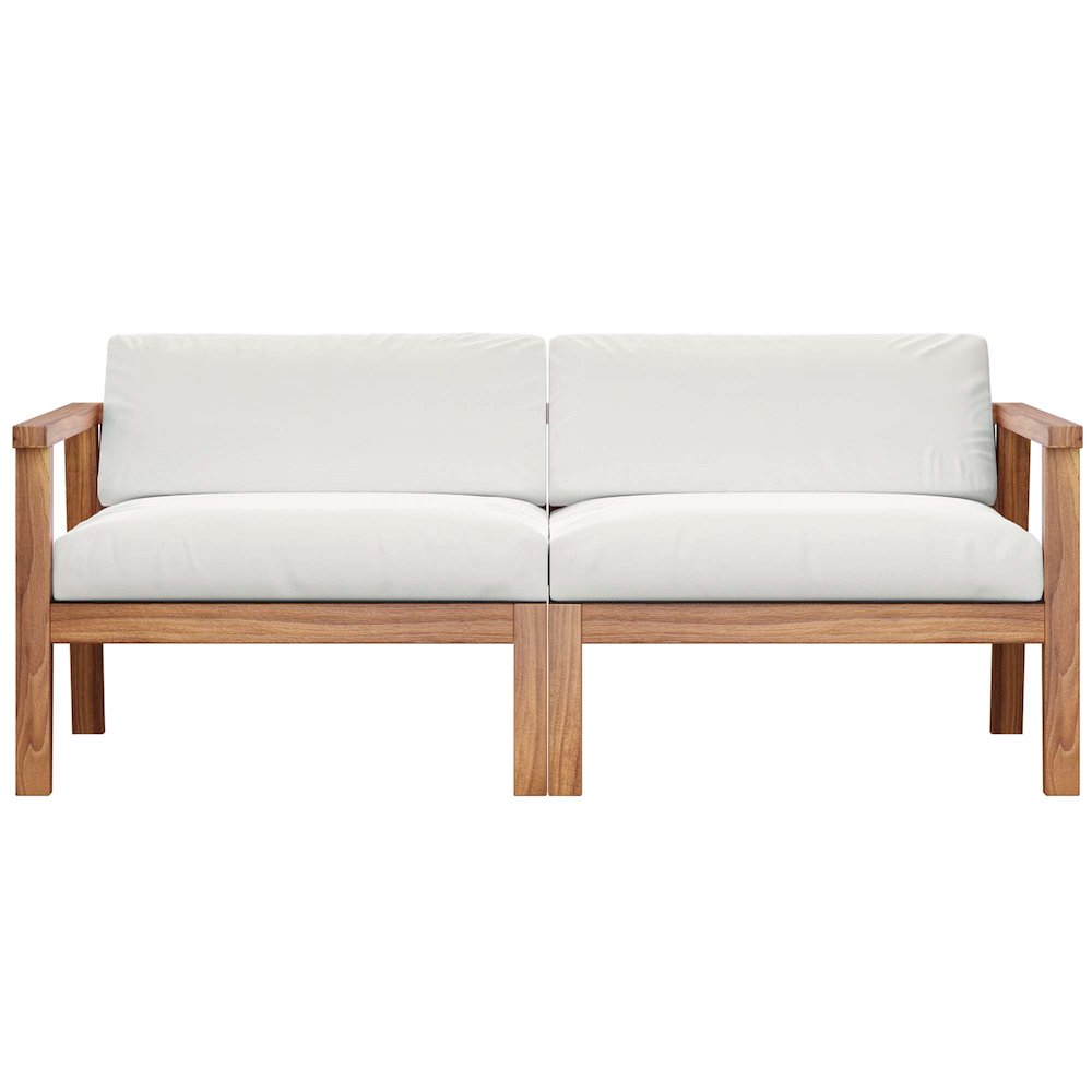Bayport Outdoor Patio Teak Wood 2-Seater Loveseat. Picture 8