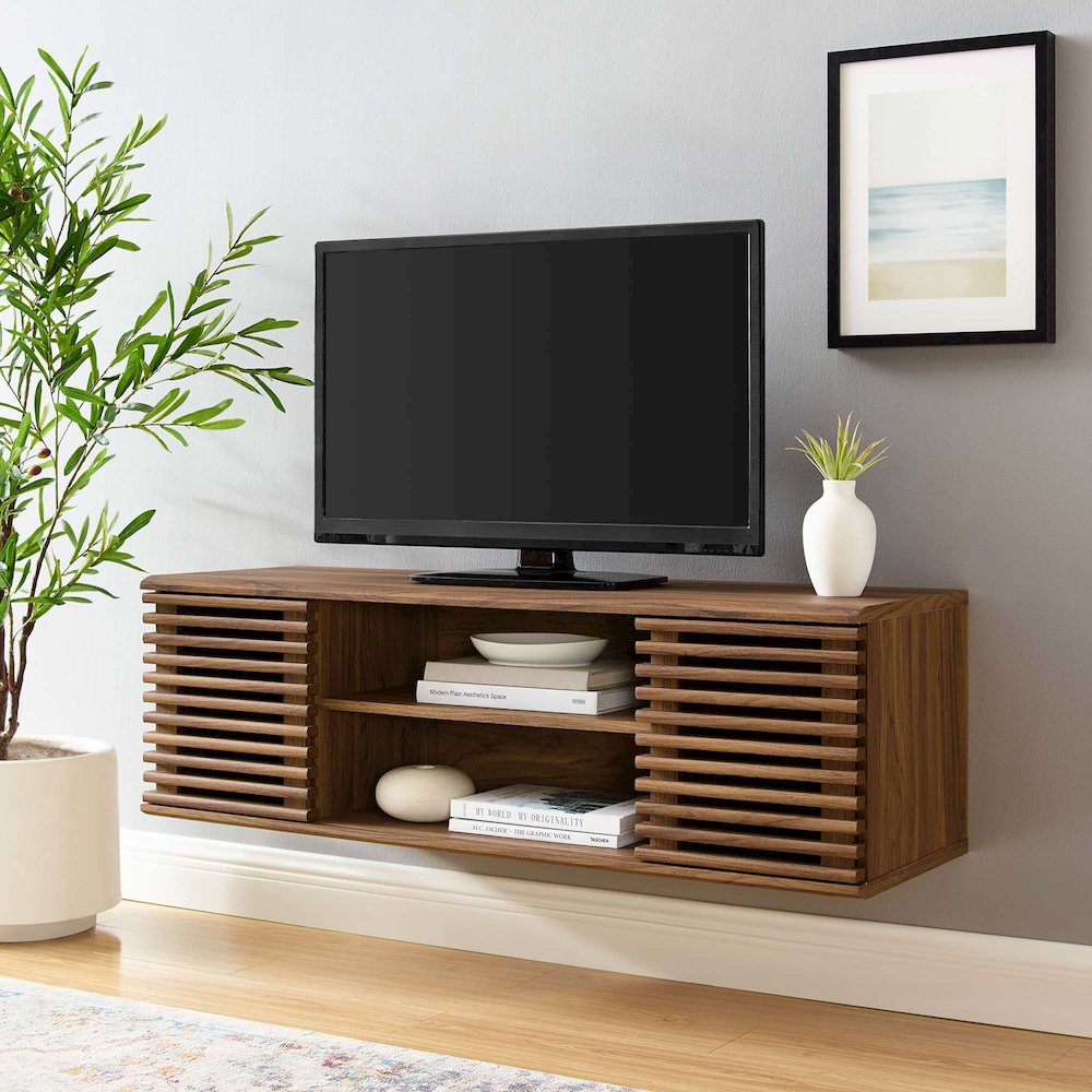 Render 46" Wall-Mount Media Console TV Stand. Picture 6