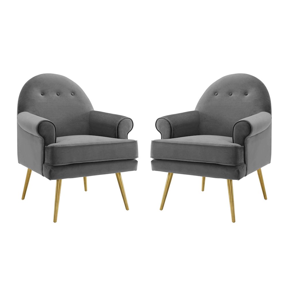 Revive Performance Velvet Armchair Set of 2. Picture 1