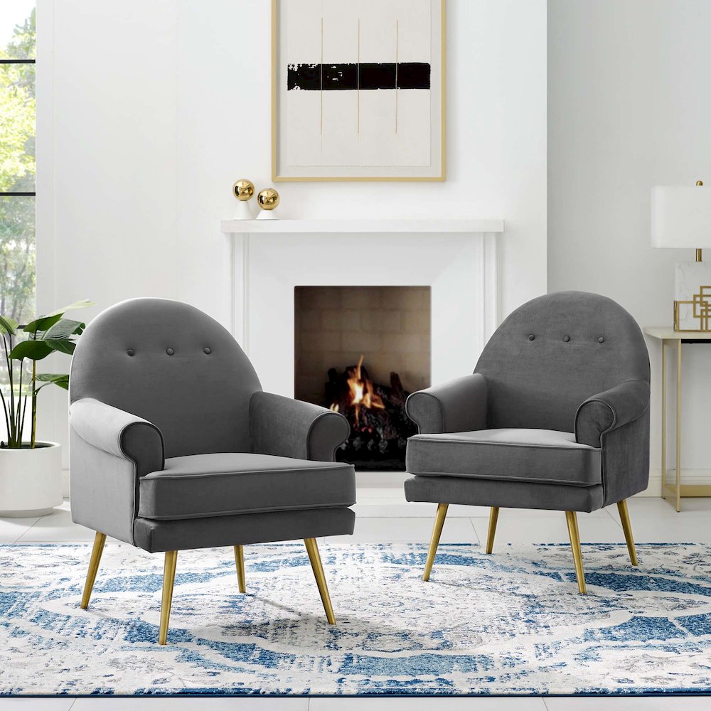 Revive Performance Velvet Armchair Set of 2. Picture 6