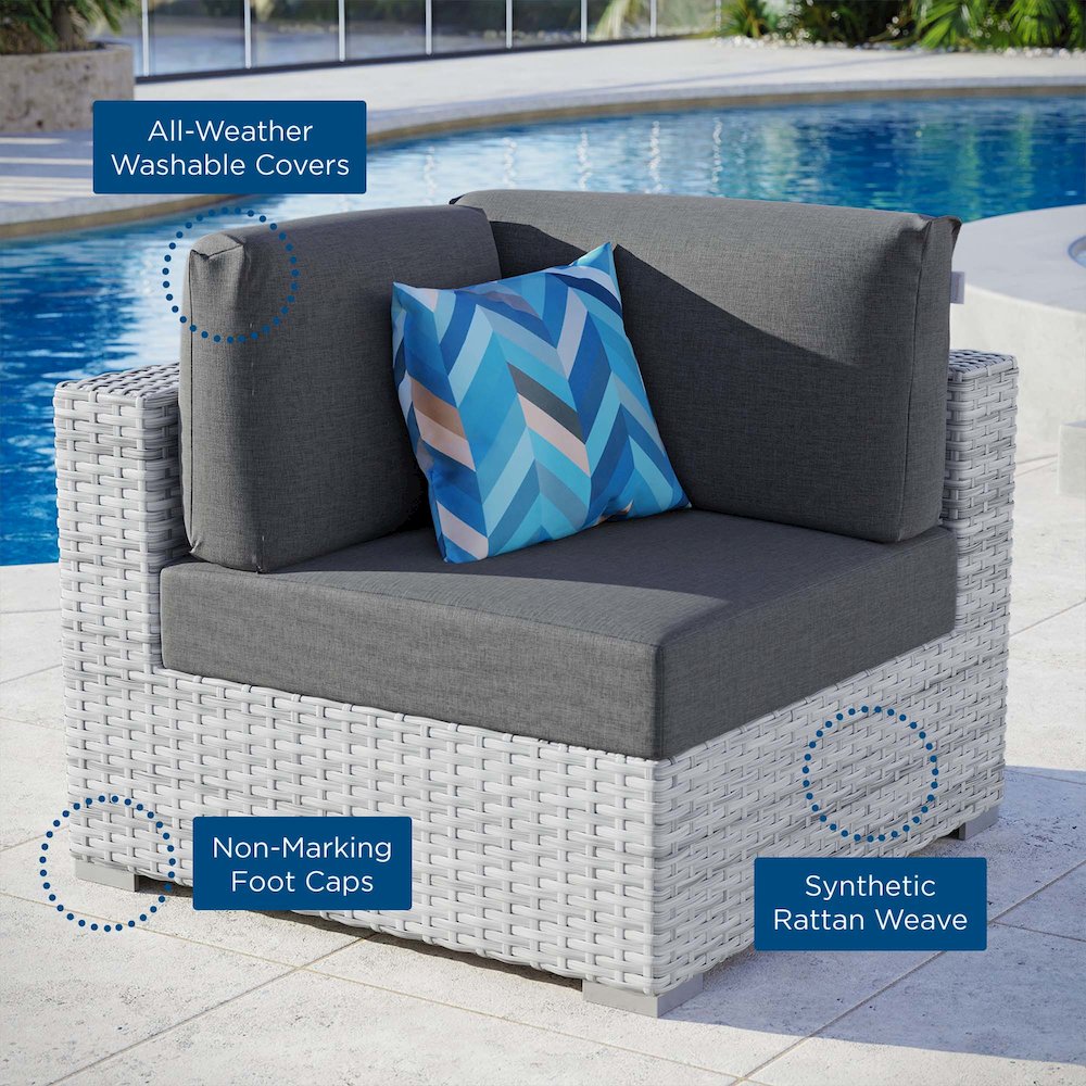 Convene Outdoor Patio Corner Chair. Picture 6