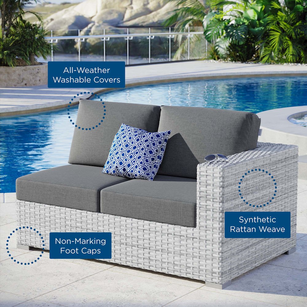 Convene Outdoor Patio Right-Arm Loveseat. Picture 7