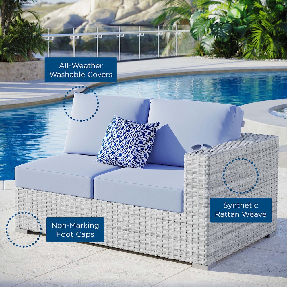 Convene Outdoor Patio Right-Arm Loveseat. Picture 7