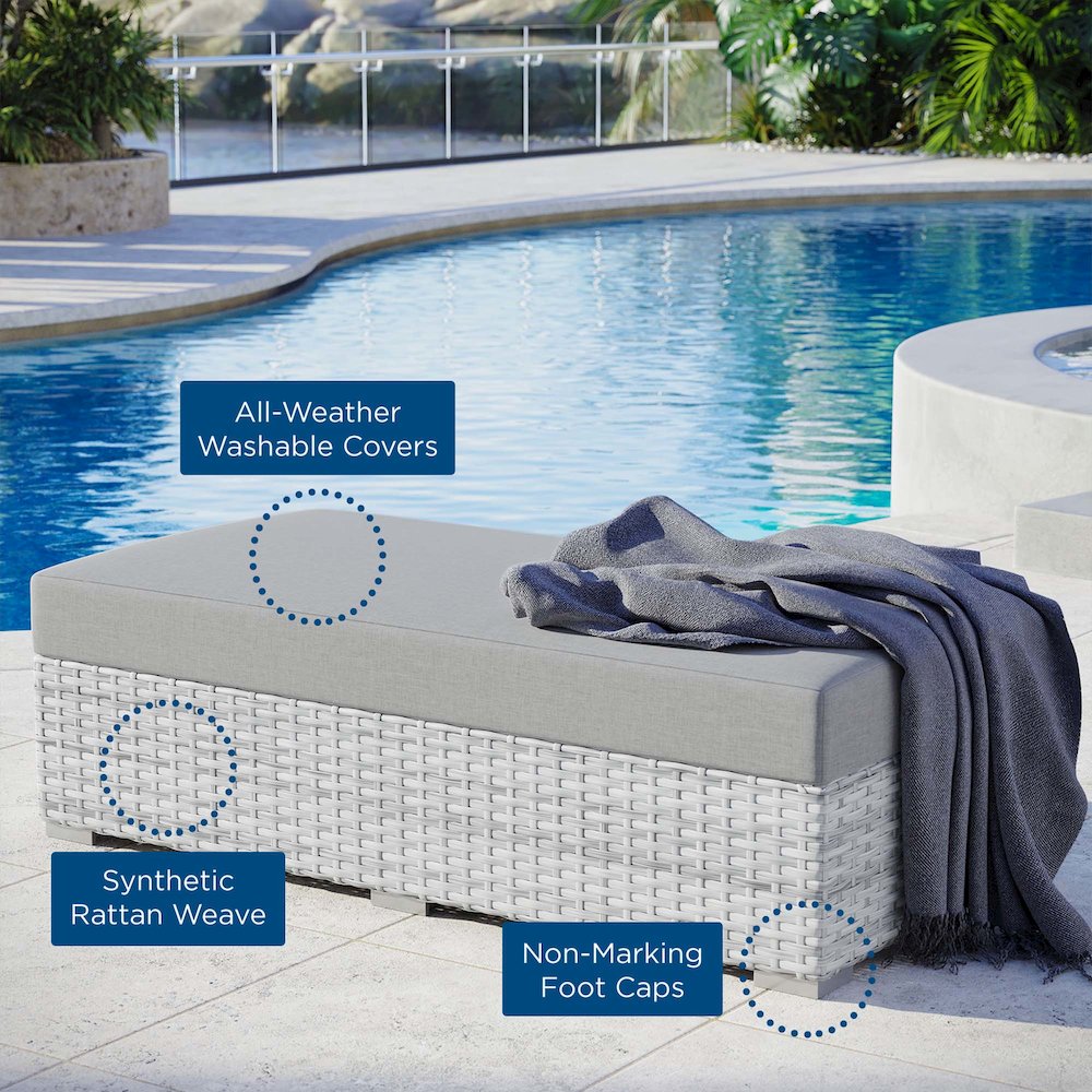 Convene Outdoor Patio Rectangular Ottoman. Picture 5
