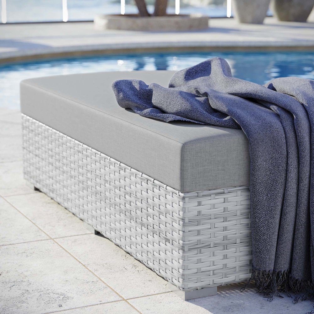 Convene Outdoor Patio Rectangular Ottoman. Picture 6