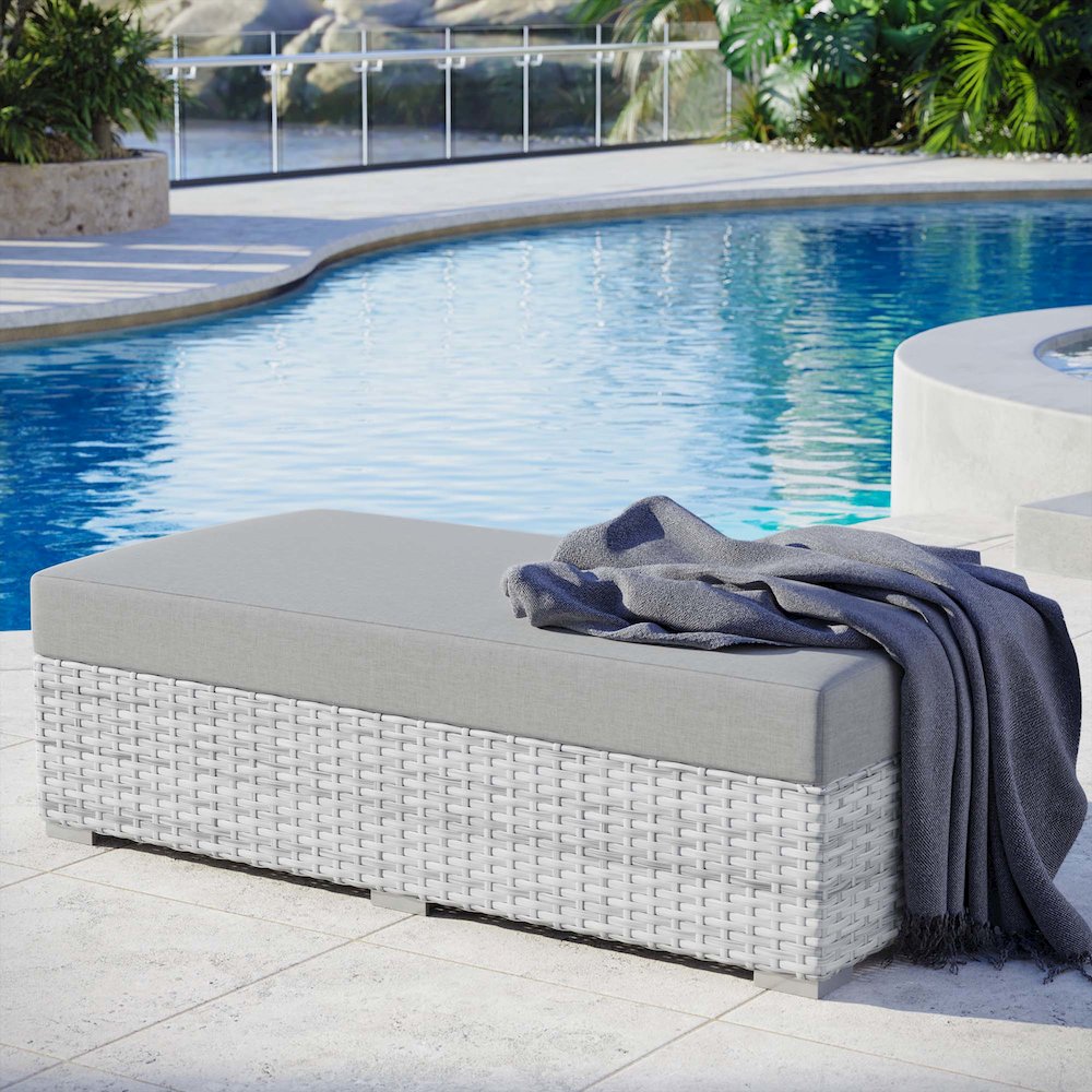 Convene Outdoor Patio Rectangular Ottoman. Picture 4