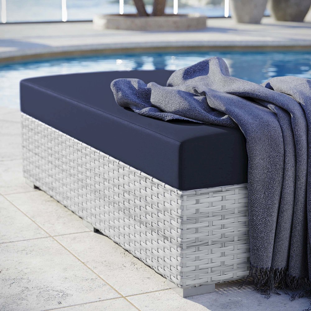 Convene Outdoor Patio Rectangular Ottoman. Picture 6