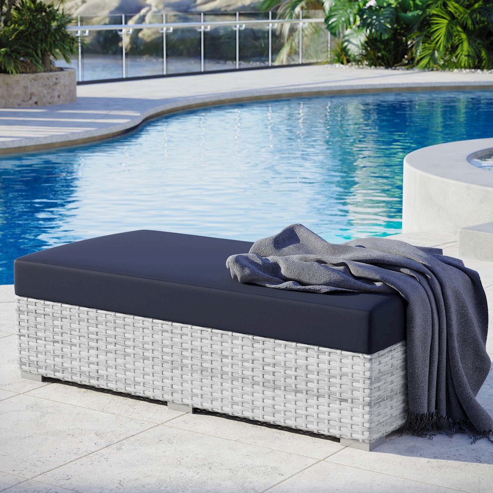 Convene Outdoor Patio Rectangular Ottoman. Picture 4