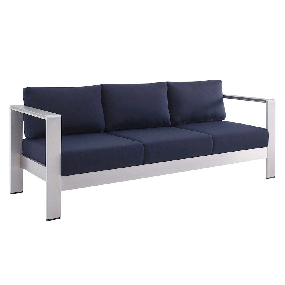 Shore 3 Piece Sunbrella Fabric Outdoor Patio Aluminum Set. Picture 7