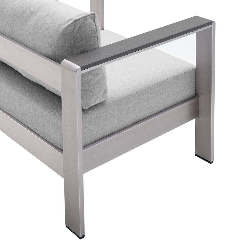 Shore 4 Piece Sunbrella Fabric Outdoor Patio Aluminum Set. Picture 5